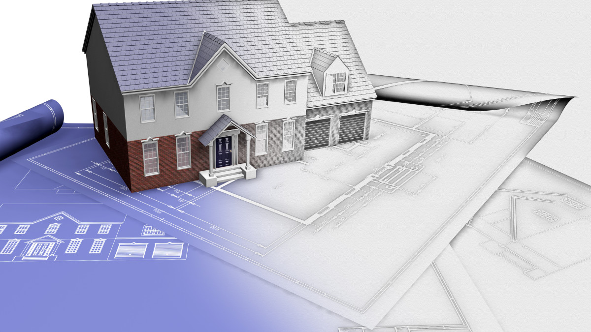 Plan d'une construction de maison faite en 3D